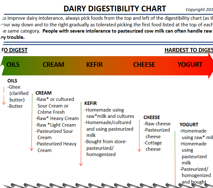 Which dairy products are easiest to digest for Lactose and Casein intolerance?