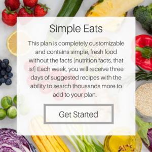 Customizable meal plan using simple foods
